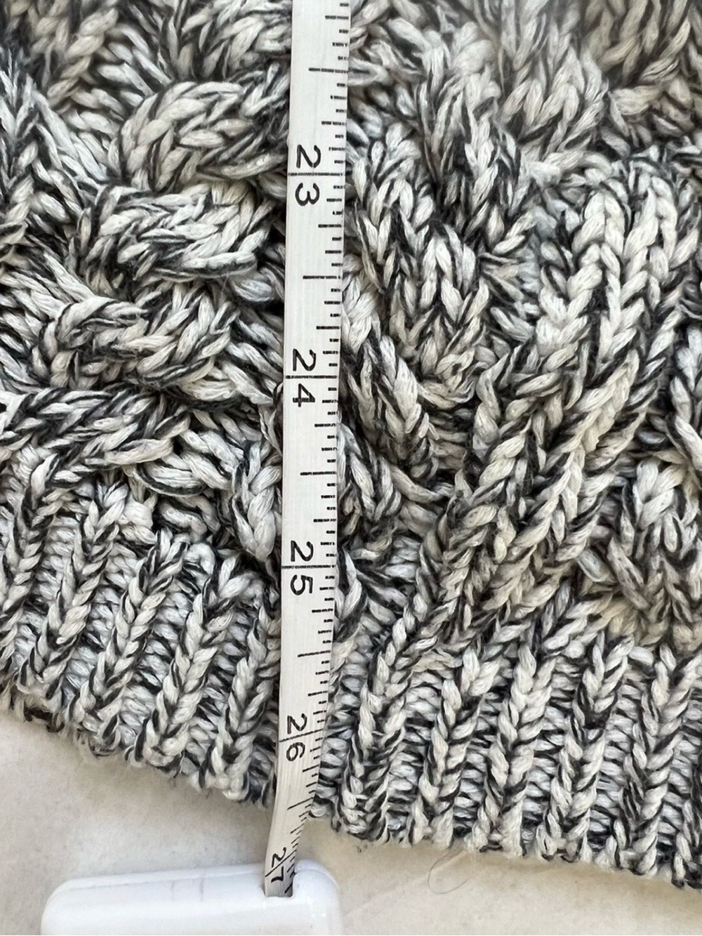 C/Meo Collective Cotton Blend Crewneck Gray Black Marled Fisherman Sweater Sz S - Picture 6 of 10